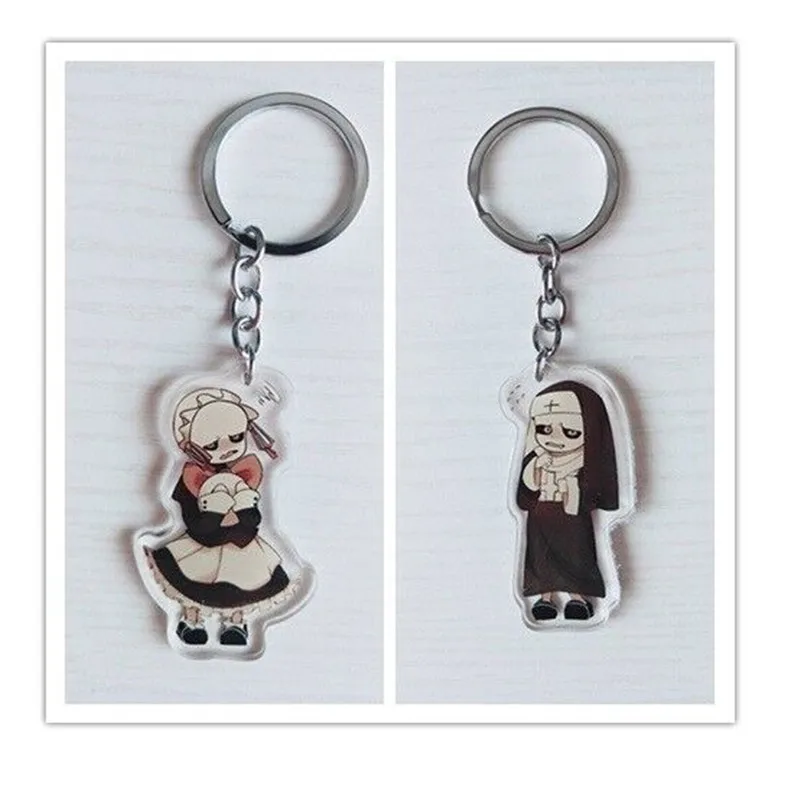 kf S08b3d7b7397d400a835d4d3728a5e1e5Y Rare Undertale Fell Sans Maid Nun Version Acrylic Keychain Keyring Strap 6cm - Undertale Merchandise